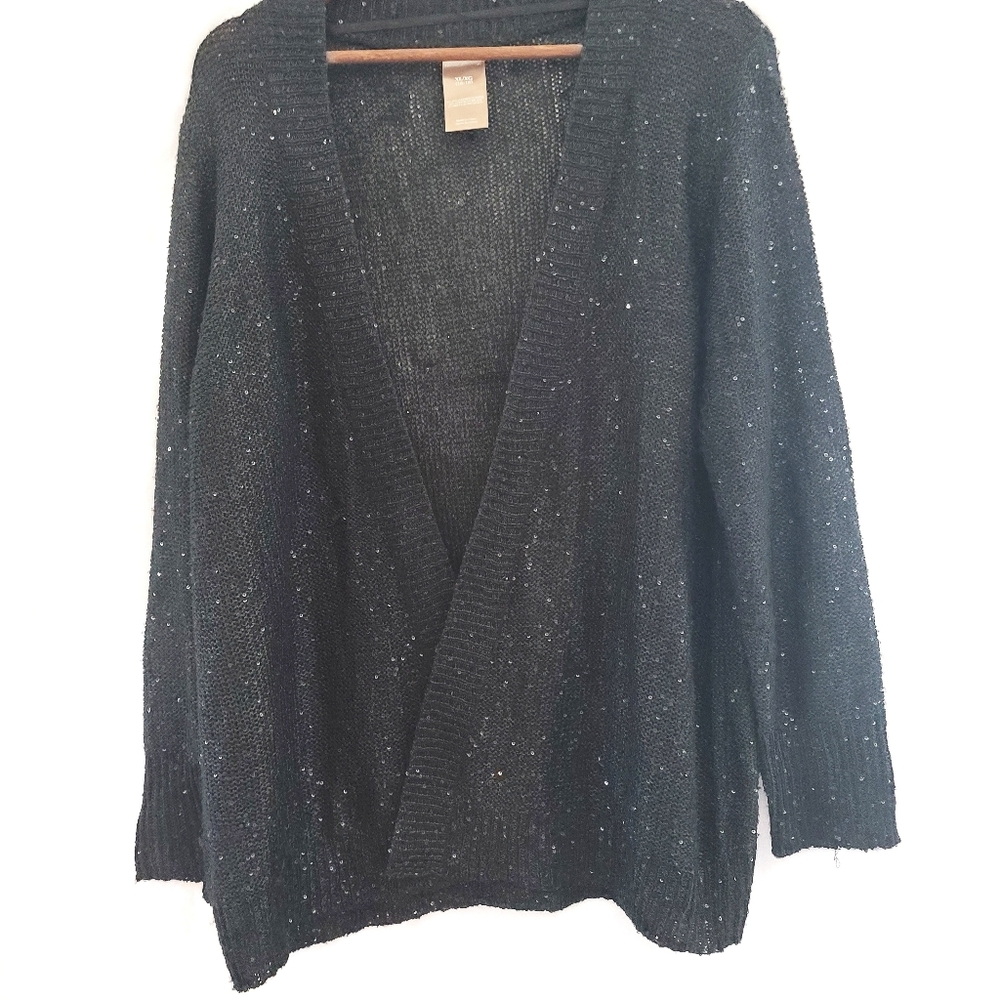 Black holiday glitter cardigan size XL